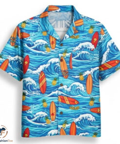 Blue Surfboard Hawaiian Shirt