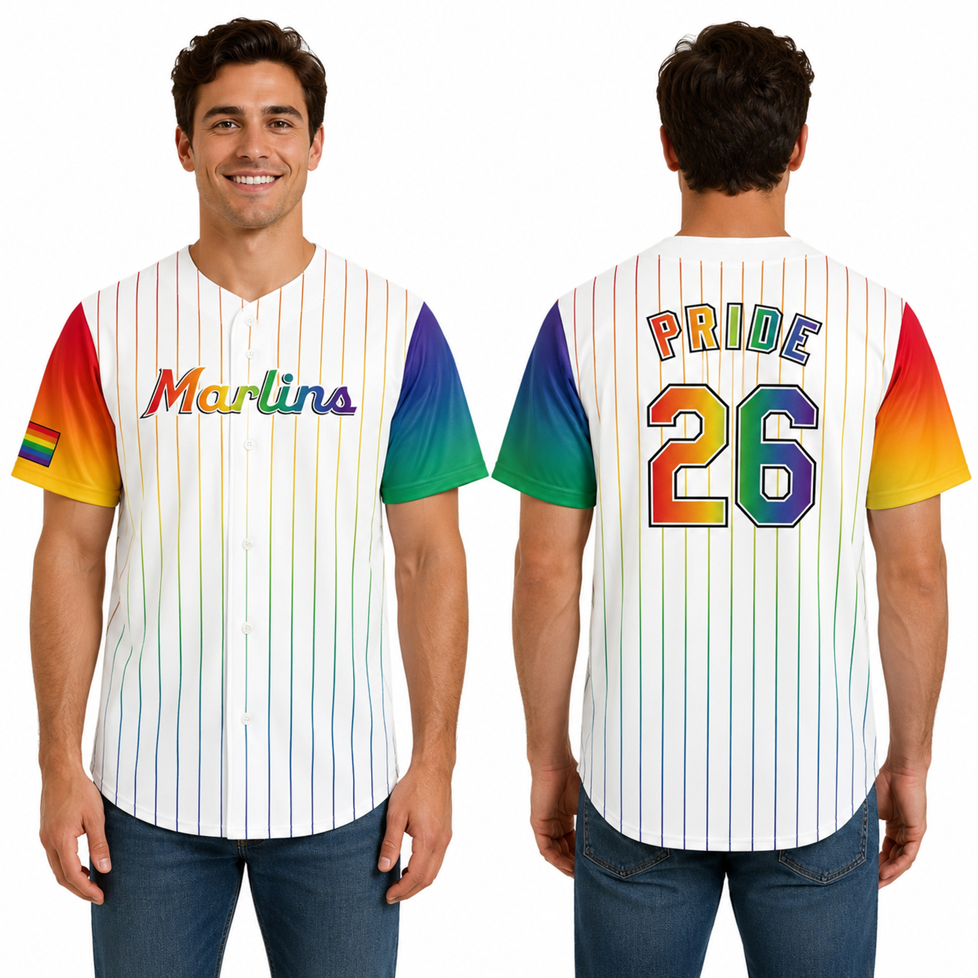2026 Marlins Pride at the Park Giveaway Jersey 2 2026 Marlins Pride at the Park Giveaway Jersey - Image 2