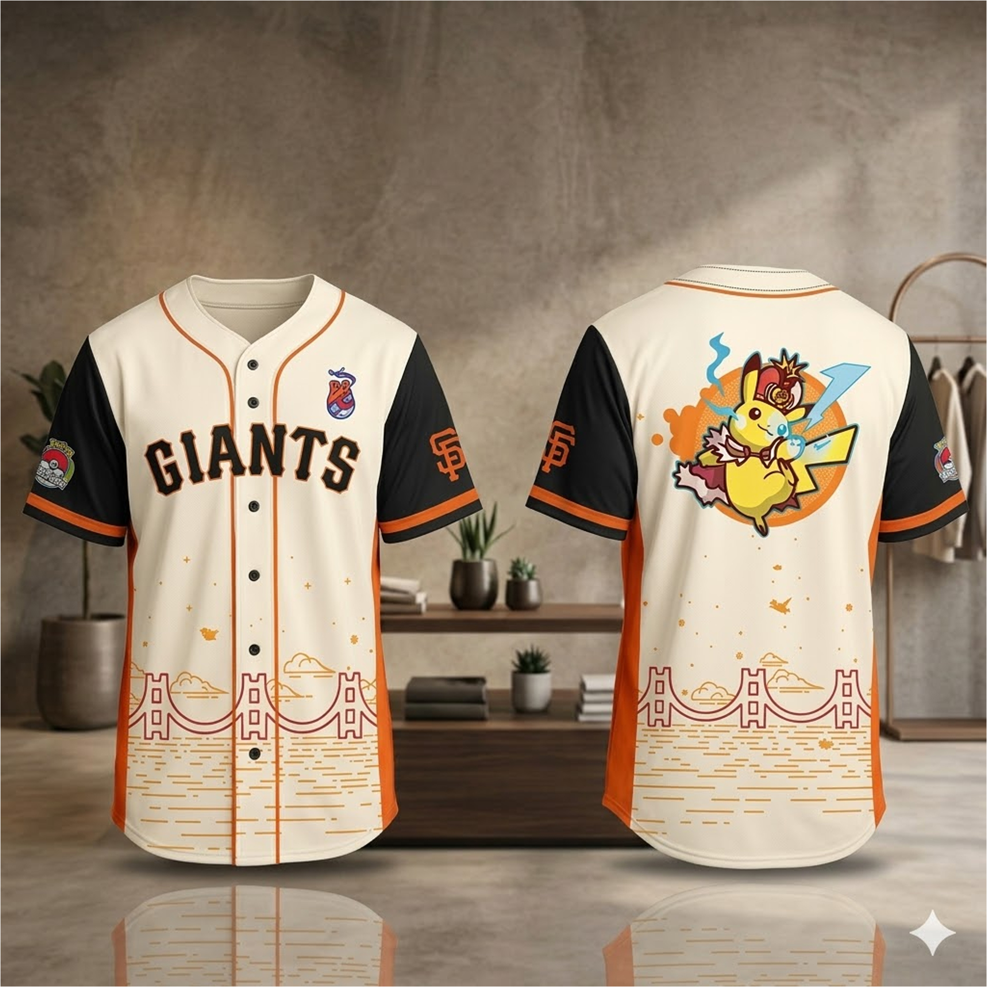 Giants Pokémon Worlds Night 2026 Pikachu Jersey 2 Giants Pokémon Worlds Night 2026 Pikachu Jersey - Image 2