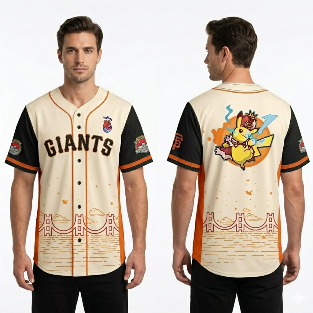 Giants Pokémon Worlds Night 2026 Pikachu Jersey 9 Giants Pokemon Worlds Night 2026 Pikachu Jersey