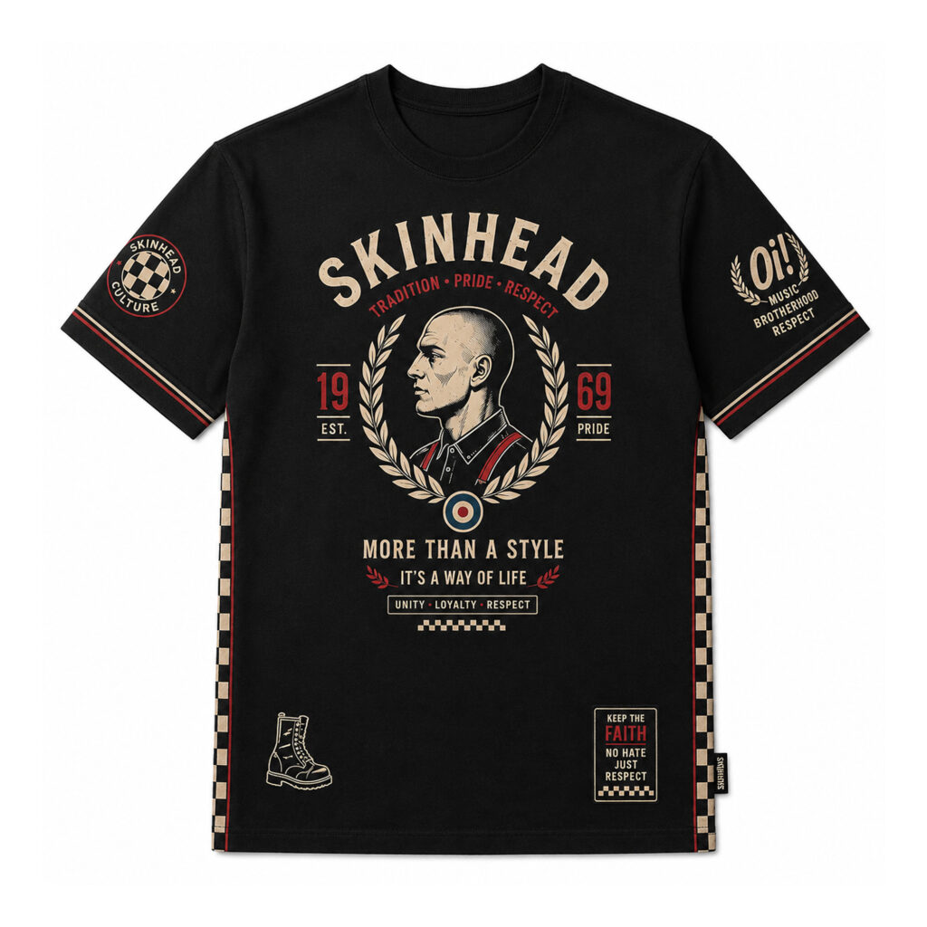 MenS British Music Lover Skinhead Shirt