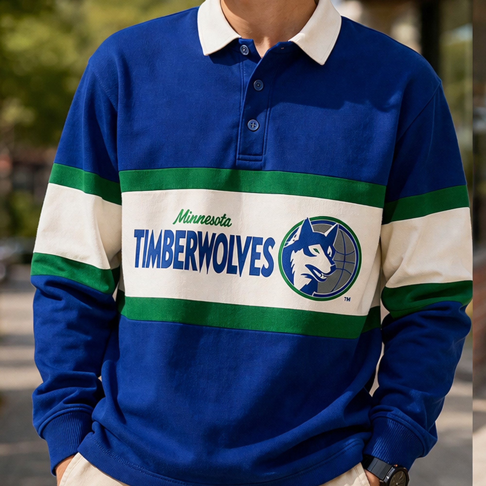 Minnesota Timberwolves Vintage Rugby Shirt 2 Minnesota Timberwolves Vintage Rugby Shirt - Image 2