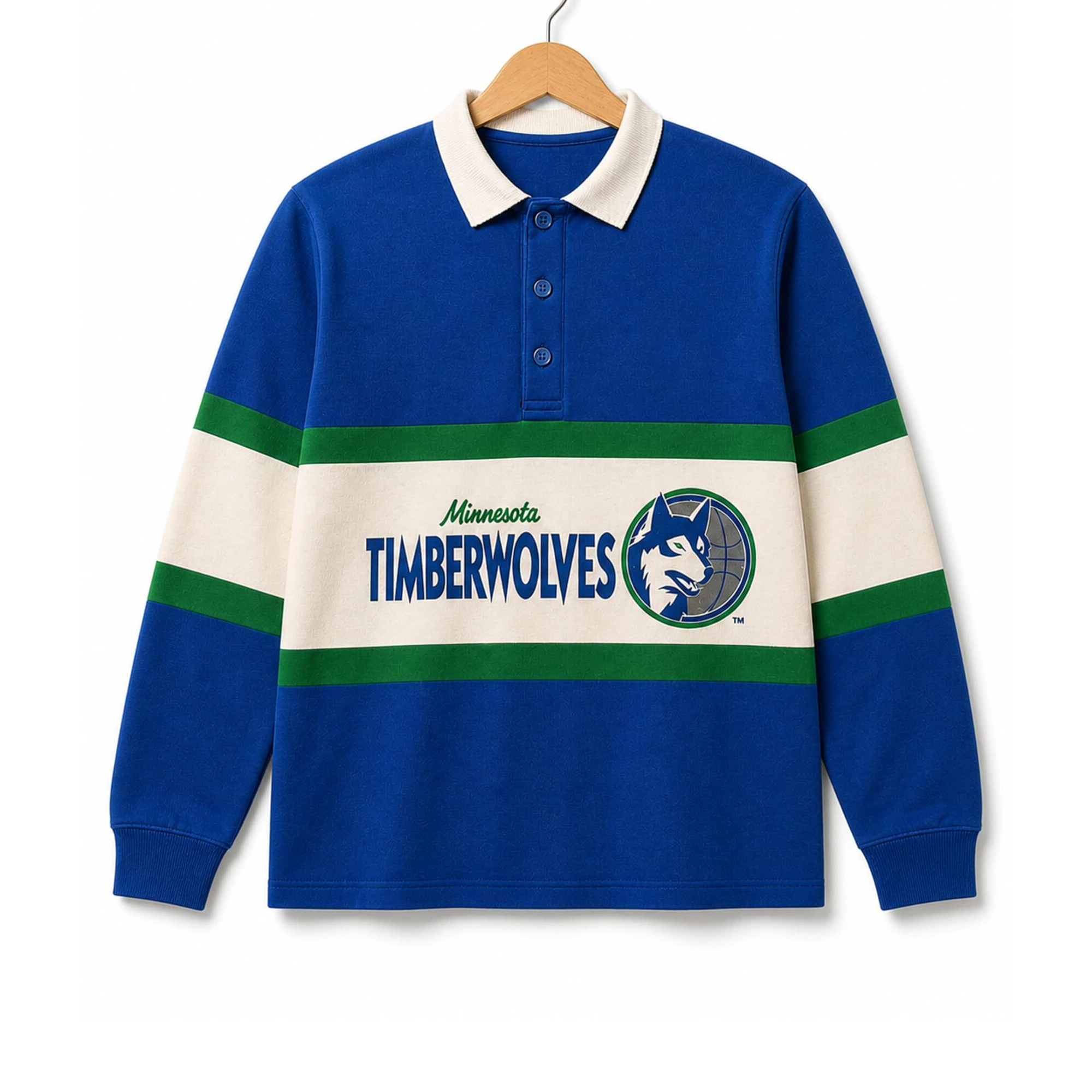 Minnesota Timberwolves Vintage Rugby Shirt 1 Minnesota Timberwolves Vintage Rugby Shirt