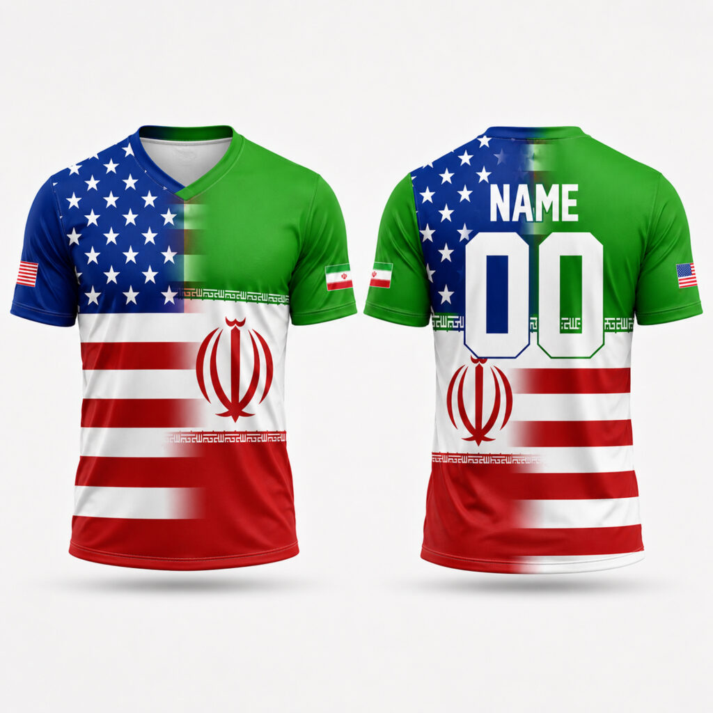 American Flag And Iran Flag Combination Soccer Jersey For World Cup 2026 9 American Flag And Iran Flag Combination Soccer Jersey For World Cup 2026 2