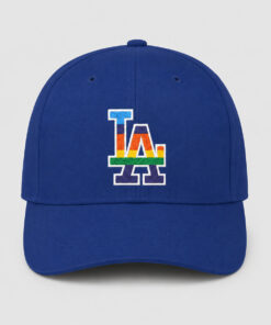 Blue Rainbow Pride LA Style Embroidered Cap 4 Blue Rainbow Pride LA Style Embroidered Cap