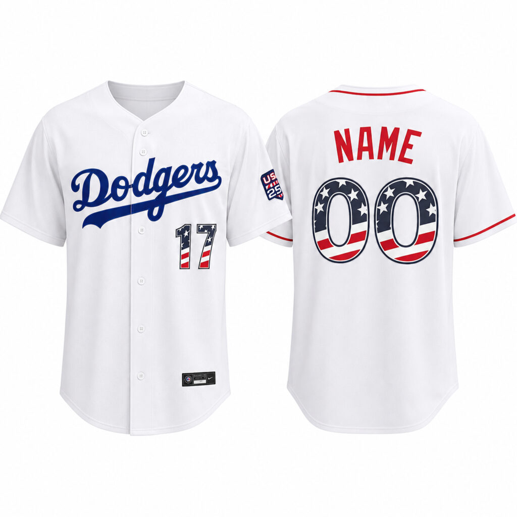 Dodger 4th Of July American Flag Baseball Jersey 7 Dodger 4th Of July American Flag Baseball Jersey
