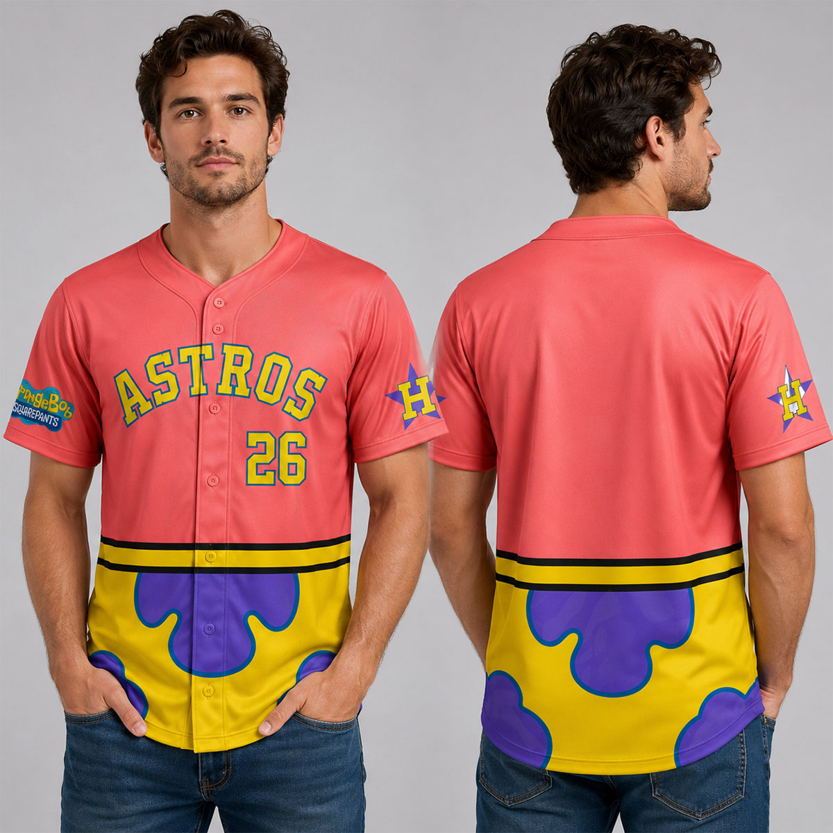 Houston SpongeBob Night 2026 Coral Jersey 1 Houston SpongeBob Night 2026 Coral Jersey