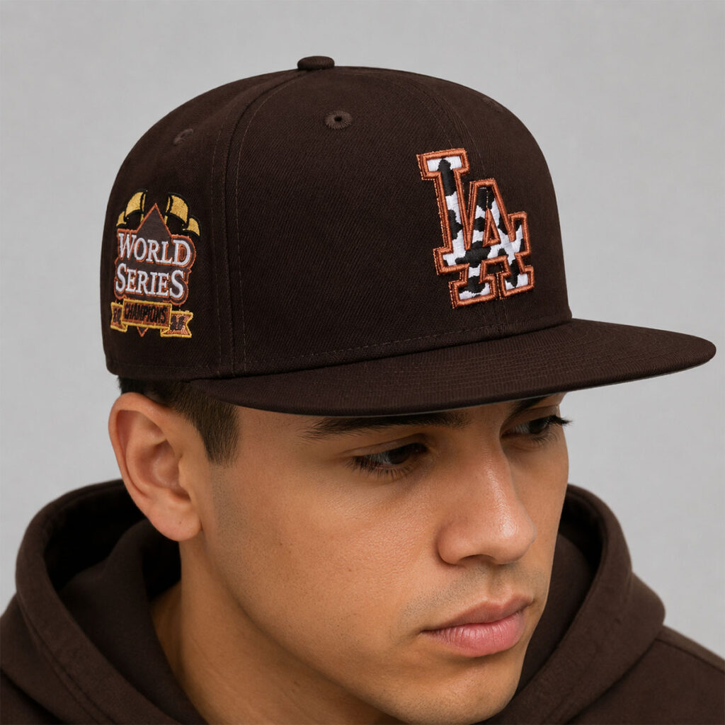 LA Dodgers Cow Print World Series Hat 1