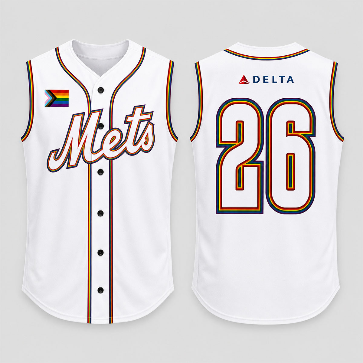 New York Mets 2026 Pride Sleeveless Jersey 2 New York Mets 2026 Pride Sleeveless Jersey - Image 2