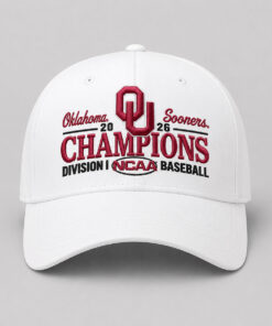 Oklahoma Sooners 2026 Baseball Champions White Hat 3 Oklahoma Sooners 2026 Baseball Champions White Hat