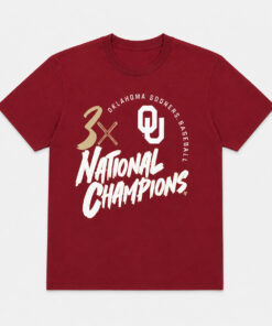Oklahoma Sooners Baseball 3X National Champions 2026 Shirt 3 Oklahoma Sooners Baseball 3X National Champions 2026 Shirt 1