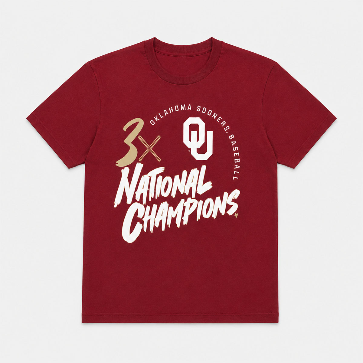 Oklahoma Sooners Baseball 3X National Champions 2026 Shirt 2 Oklahoma Sooners Baseball 3X National Champions 2026 Shirt - Image 2