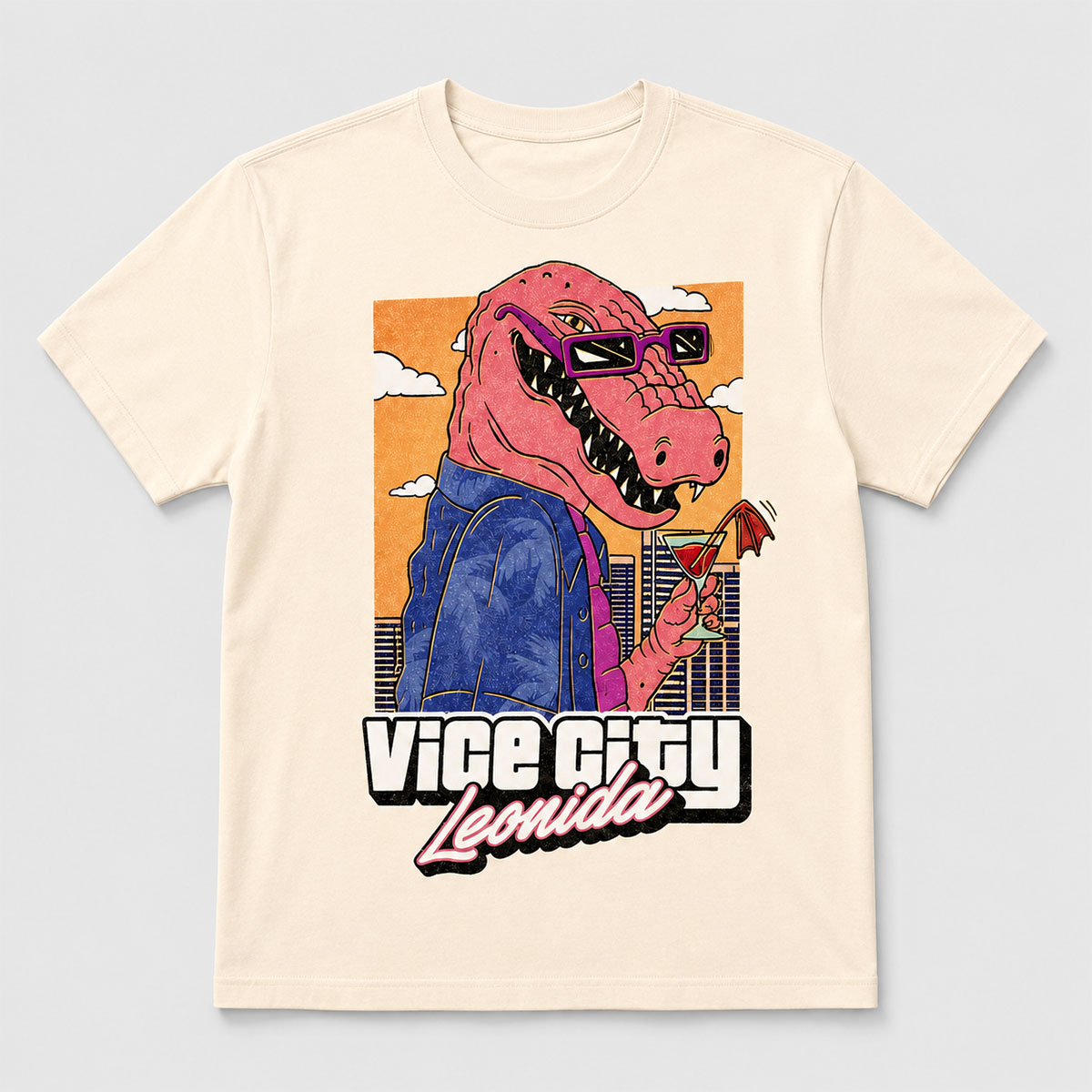 Vice City Leonida Alligator Summer Vibes Shirt 2 Vice City Leonida Alligator Summer Vibes Shirt - Image 2