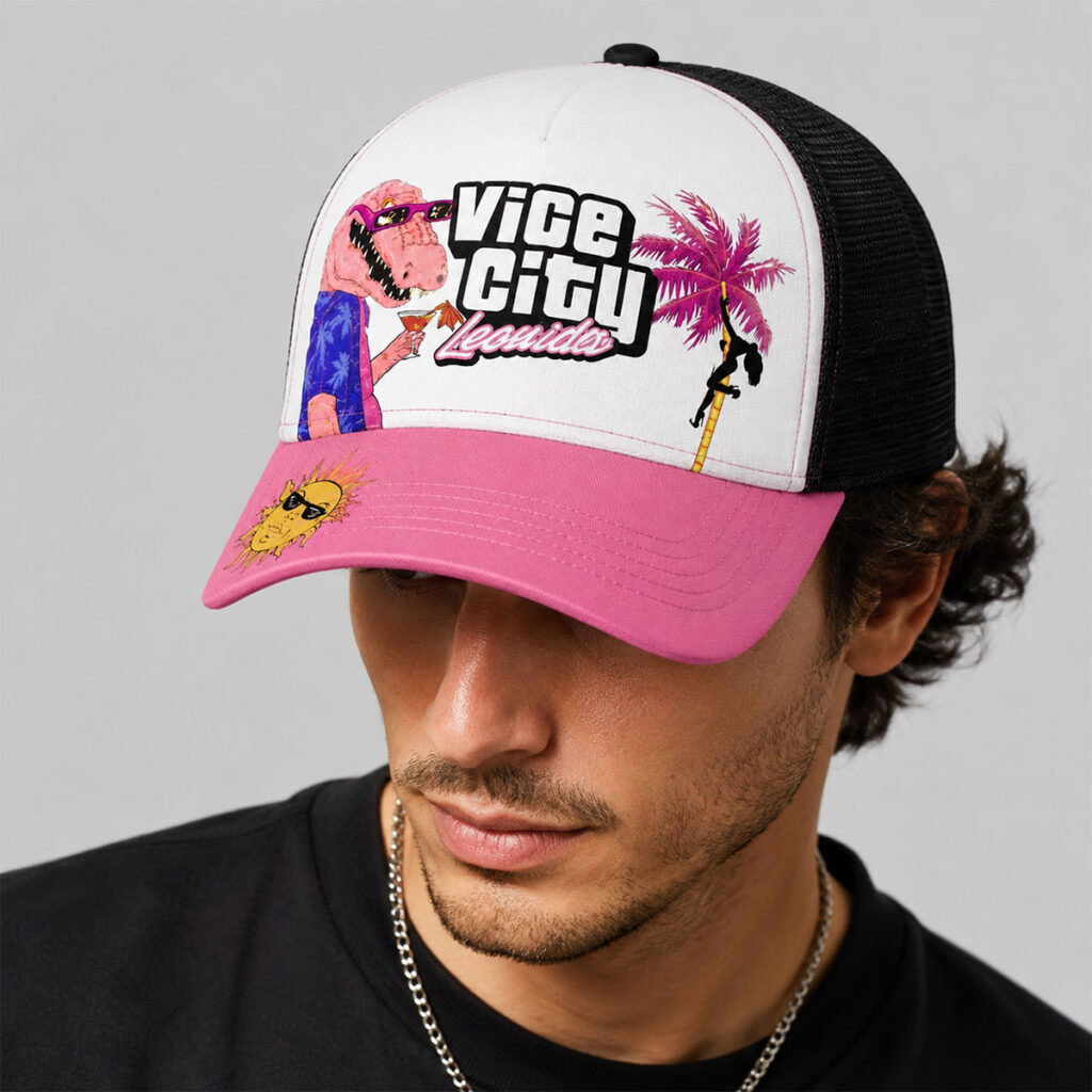 Vice City Leonida Tropical Alligator Gaming Trucker Hat