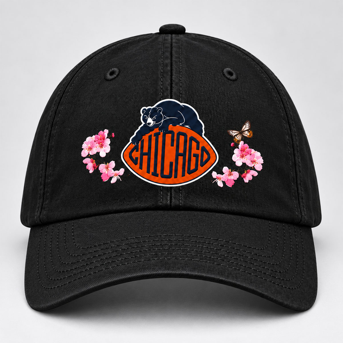 ASSC x Chicago Bears Cherry Blossom Embroidered Hat 4 ASSC x Chicago Bears Cherry Blossom Embroidered Hat - Image 4