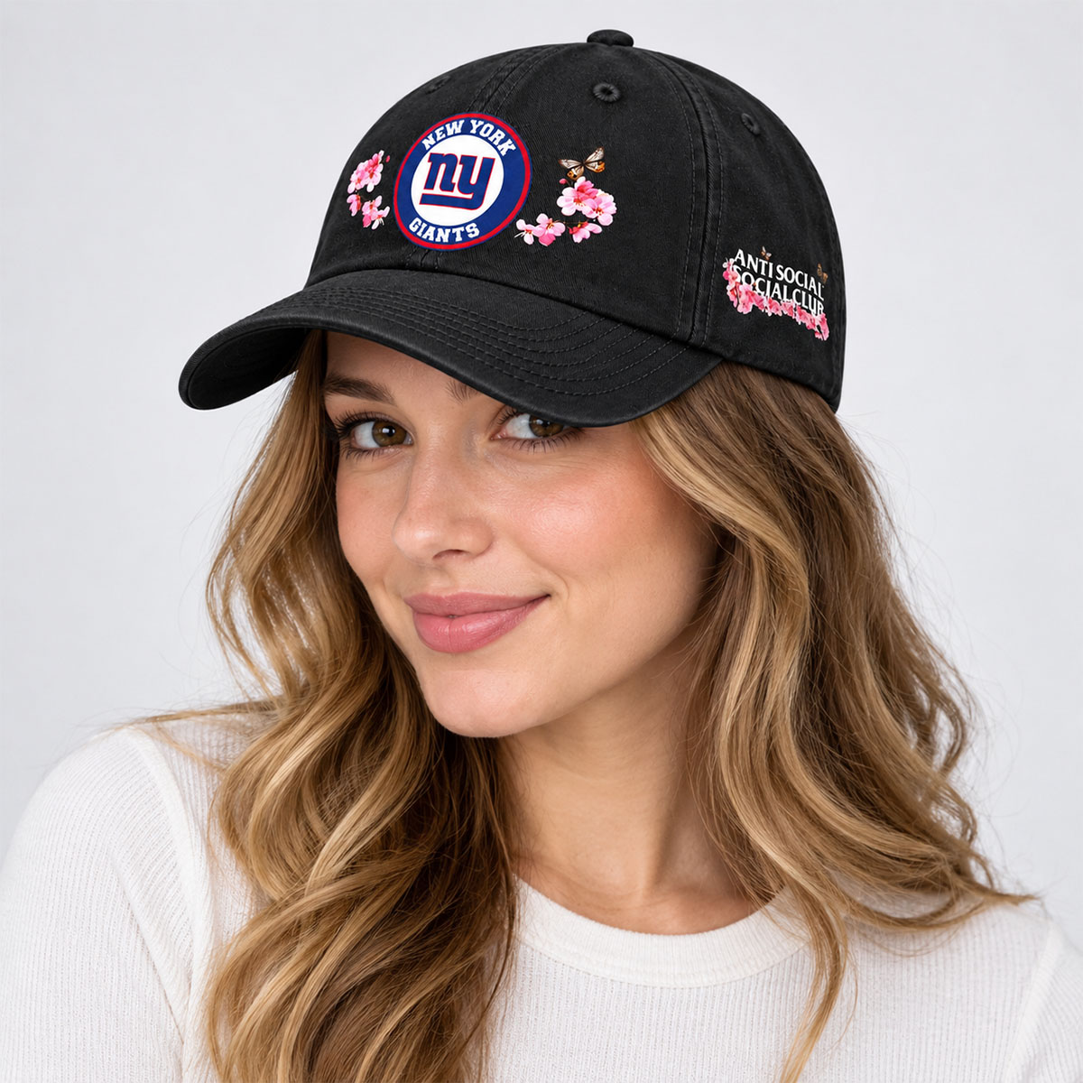 ASSC x New York Giants Cherry Blossom Embroidered Hat 3 ASSC x New York Giants Cherry Blossom Embroidered Hat - Image 3