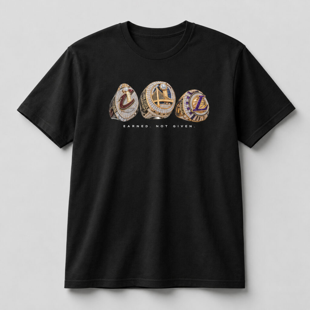Cavaliers Golden State LA Lakers Rings Earned Not Given T-Shirt 9 Cavaliers Golden State LA Lakers Rings Earned Not Given T Shirt