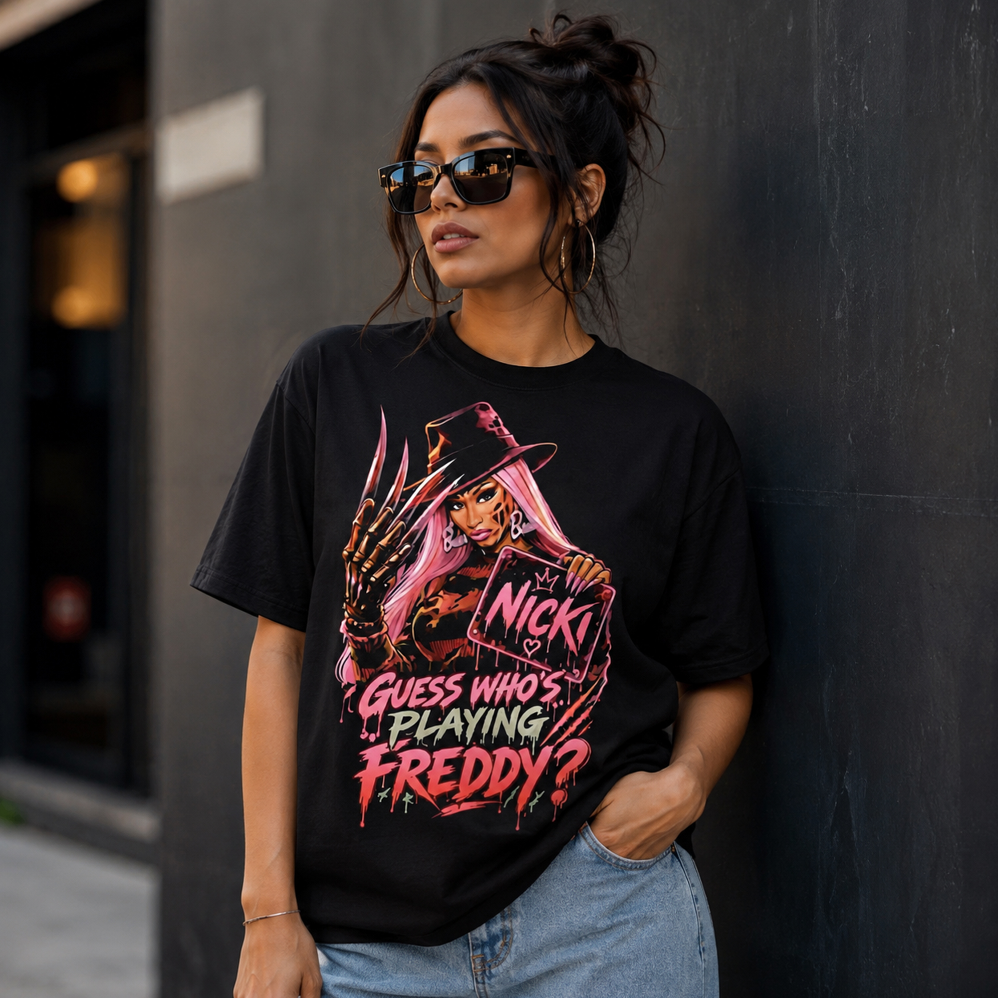 Nicki Minaj Guess Who's Playing Freddy T-Shirts 2 Nicki Minaj Guess Who's Playing Freddy T-Shirts - Image 2